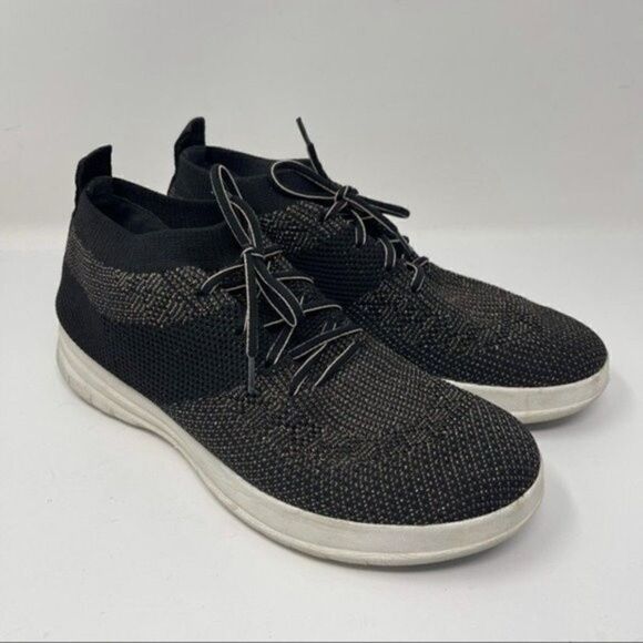 Fitflop uberknits slip on glittery trainers black US 8.5 BoxD - Picture 3 of 6